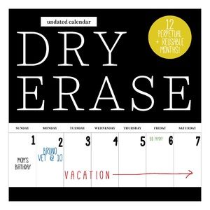 Perpetual Dry Erase Calendar - Use again and again!